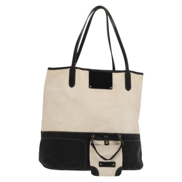 BURBERRY Tote Bag Canvas White Auth ti3062 - Picture 1 of 16